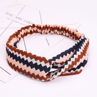HKM-183635 Chiffon Silk Check Pattern Headband for Women