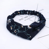 HKM-183635 Chiffon Silk Check Pattern Headband for Women