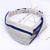 HKM-183635 Chiffon Silk Check Pattern Headband for Women