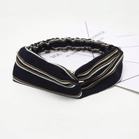 HKM-183635 Chiffon Silk Check Pattern Headband for Women