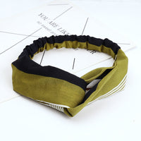 HKM-183635 Chiffon Silk Check Pattern Headband for Women