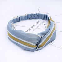HKM-183635 Chiffon Silk Check Pattern Headband for Women