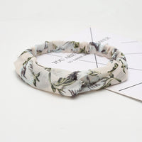 HKM-183635 Chiffon Silk Check Pattern Headband for Women