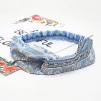 HKM-183635 Chiffon Silk Check Pattern Headband for Women