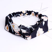 HKM-183635 Chiffon Silk Check Pattern Headband for Women