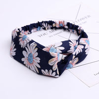 HKM-183635 Chiffon Silk Check Pattern Headband for Women