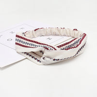 HKM-183635 Chiffon Silk Check Pattern Headband for Women