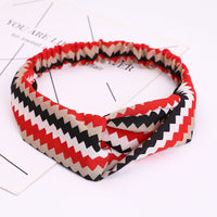 HKM-183635 Chiffon Silk Check Pattern Headband for Women
