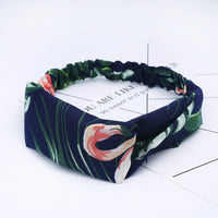 HKM-183635 Chiffon Silk Check Pattern Headband for Women