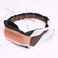 HKM-183635 Chiffon Silk Check Pattern Headband for Women