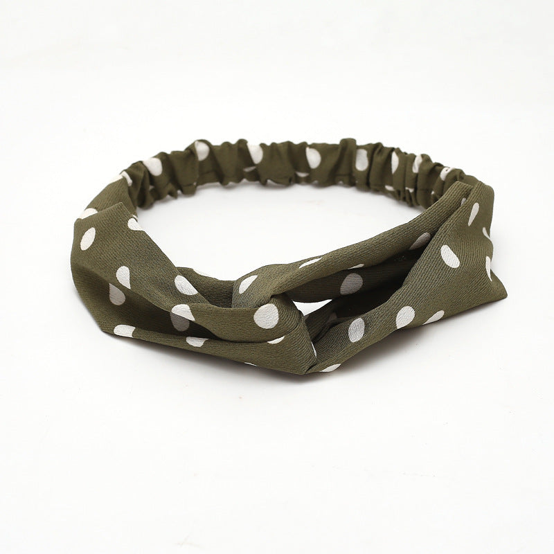 HKM-183635 Chiffon Silk Check Pattern Headband for Women