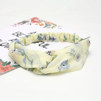 HKM-183635 Chiffon Silk Check Pattern Headband for Women