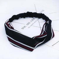HKM-183635 Chiffon Silk Check Pattern Headband for Women