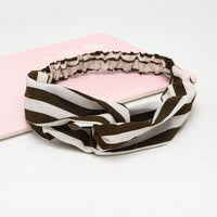 HKM-183635 Chiffon Silk Check Pattern Headband for Women