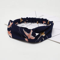 HKM-183635 Chiffon Silk Check Pattern Headband for Women