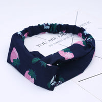 HKM-183635 Chiffon Silk Check Pattern Headband for Women
