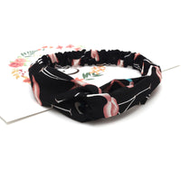HKM-183635 Chiffon Silk Check Pattern Headband for Women