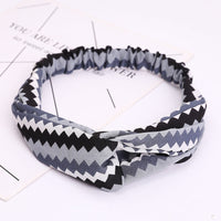 HKM-183635 Chiffon Silk Check Pattern Headband for Women