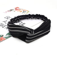 HKM-183635 Chiffon Silk Check Pattern Headband for Women