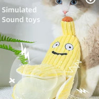 HKM-598035 Durable Banana Cat Crinkle Toy with Catnip - Soft Plush Teaser for Indoor Cats