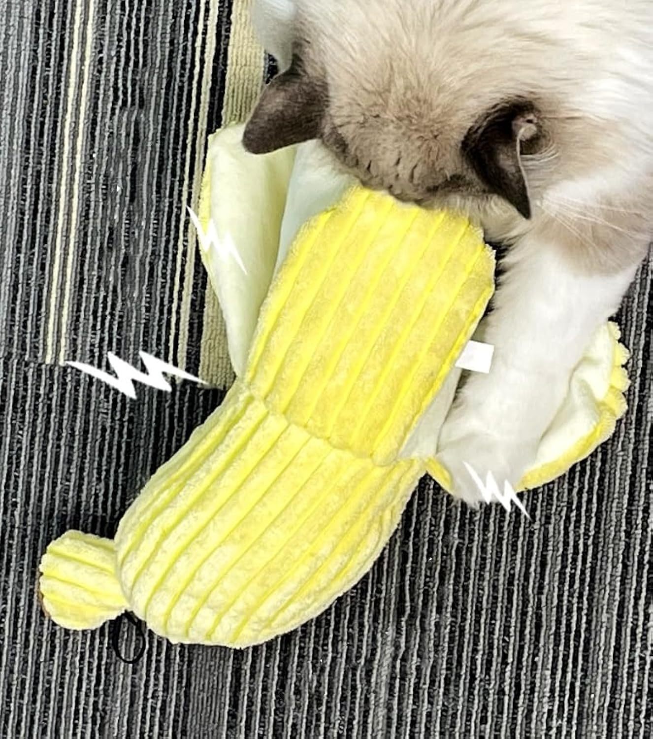 HKM-598035 Durable Banana Cat Crinkle Toy with Catnip - Soft Plush Teaser for Indoor Cats