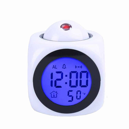 KTX-174355 LED Projection Alarm Clock with Voice Reporting Function
