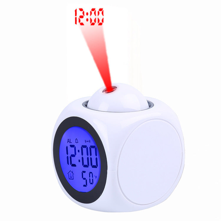 KTX-174355 LED Projection Alarm Clock with Voice Reporting Function