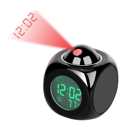 KTX-174355 LED Projection Alarm Clock with Voice Reporting Function