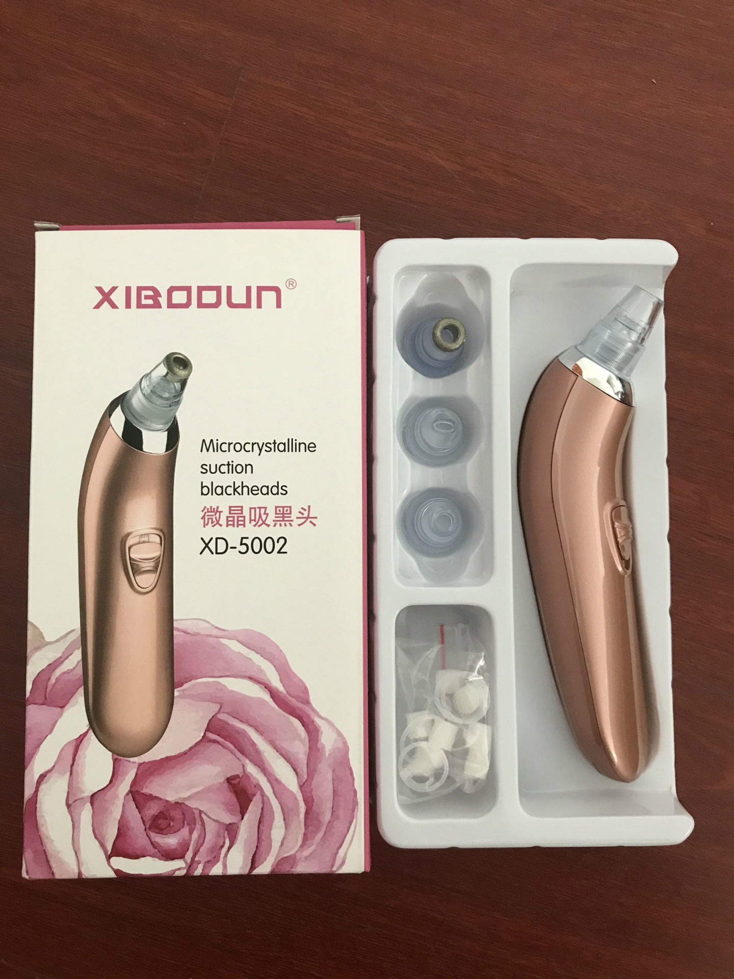 HKM-540307 Microcrystalline Blackhead Remover Pore Cleaner with 4 Suction Heads and Accessories