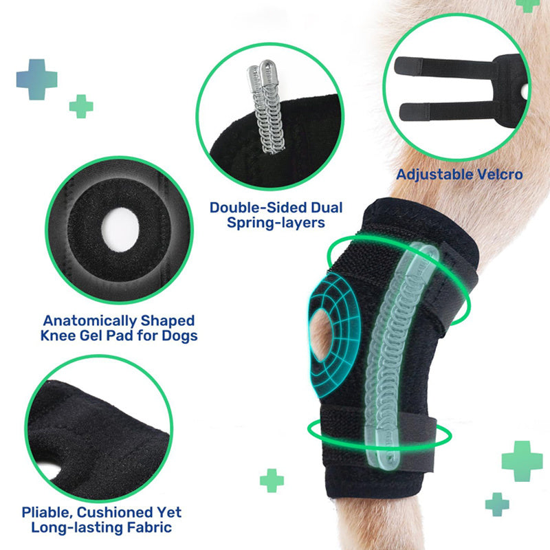 HKM-629651 Pet Dog Knee Pads for Injury Recovery and Joint Support – Adjustable Sizes Available