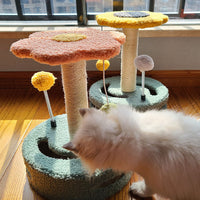 HKM-167251 Colorful Cat Scratch Board and Climbing Frame with Sisal Rope for Cats