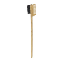 HKM-463379 Bamboo Double-Headed and Three-Headed Eyebrow Brush with Eyelash Comb - Soft and Durable Natural Material