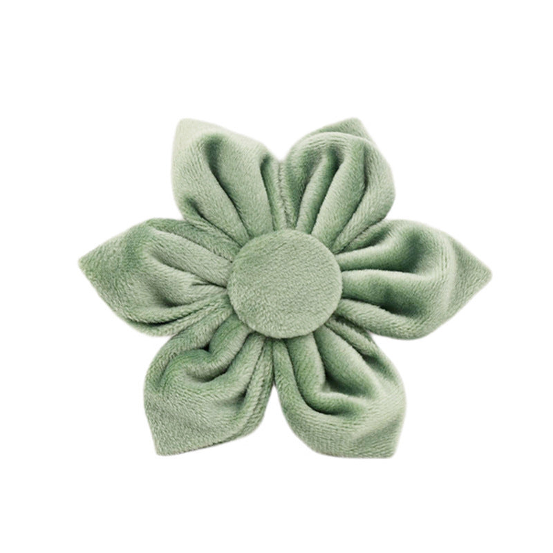 HKM-337555 Velvet Pet Collar Set with Bow Knot, Flower, Leash, Vest, and Poop Bag