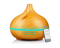 HKM-094931 Wood Grain Ultrasonic Aromatherapy Humidifier with Adjustable Mist & LED Light