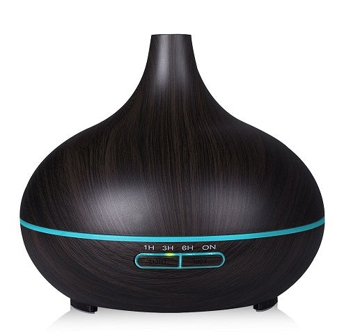 HKM-094931 Wood Grain Ultrasonic Aromatherapy Humidifier with Adjustable Mist & LED Light