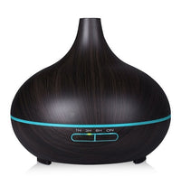 HKM-094931 Wood Grain Ultrasonic Aromatherapy Humidifier with Adjustable Mist & LED Light