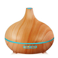 HKM-094931 Wood Grain Ultrasonic Aromatherapy Humidifier with Adjustable Mist & LED Light