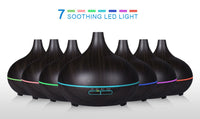 HKM-094931 Wood Grain Ultrasonic Aromatherapy Humidifier with Adjustable Mist & LED Light