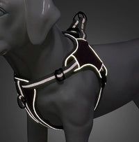 HKM-598547 Reflective Dog Chest Harness Vest - Adjustable Polyester in Blue, Purple, Gray (S, M, L, XL, XXL)