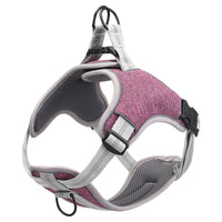 HKM-598547 Reflective Dog Chest Harness Vest - Adjustable Polyester in Blue, Purple, Gray (S, M, L, XL, XXL)