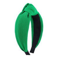 HKM-689811 St. Patrick's Day Clover Seersucker Knotted Hair Hoop for Women