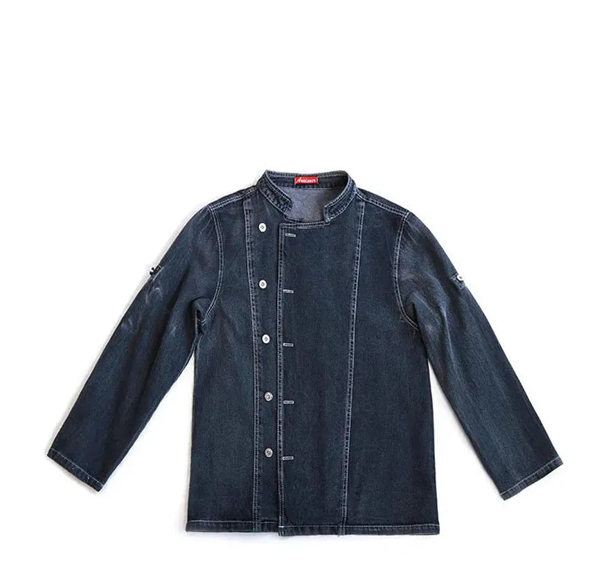 KTX-389587 Men's Summer Chef Overalls with Printed Logo for Restaurant Use - Long Sleeves, Eco-Friendly Materials, Various Colours Available