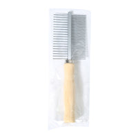 HKM-216723 Wooden Handle Double Row Pet Comb with 30 Steel Pins - 17x5.3cm