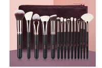 HKM-149203 Rose Gold Wool Bristle Makeup Brush with Wooden Handle - Portable 17.5CM Length