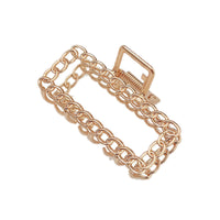HKM-803923 Elegant Pearl Hairpin Clip - Geometric Alloy Design with Electroplating Finish