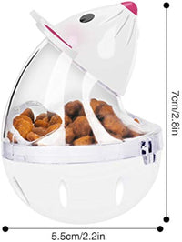HKM-085779 Interactive Cat Slow Feed Treat Ball - Tumbler Shaped Pet Food Feeder Toy for Cats