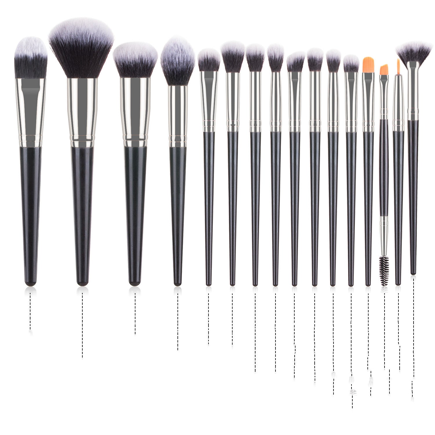 HKM-213587 16-Piece Professional Makeup Brush Set with Plastic Handles for Flawless Application