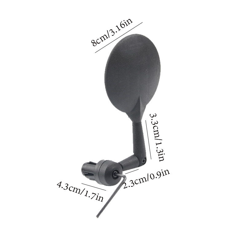 HKM-147027 Bicycle Rearview Mirror with Reflector Attachment for Enhanced Safety