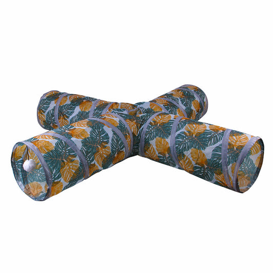 HKM-674771 Foldable Polyester Cat Tunnel Toy - Multiple Print Designs with Various Pass Options