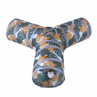 HKM-674771 Foldable Polyester Cat Tunnel Toy - Multiple Print Designs with Various Pass Options